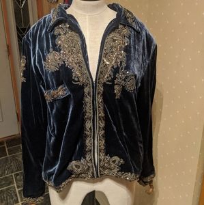Vintage Velvet wire embroidered bohemian jacket
